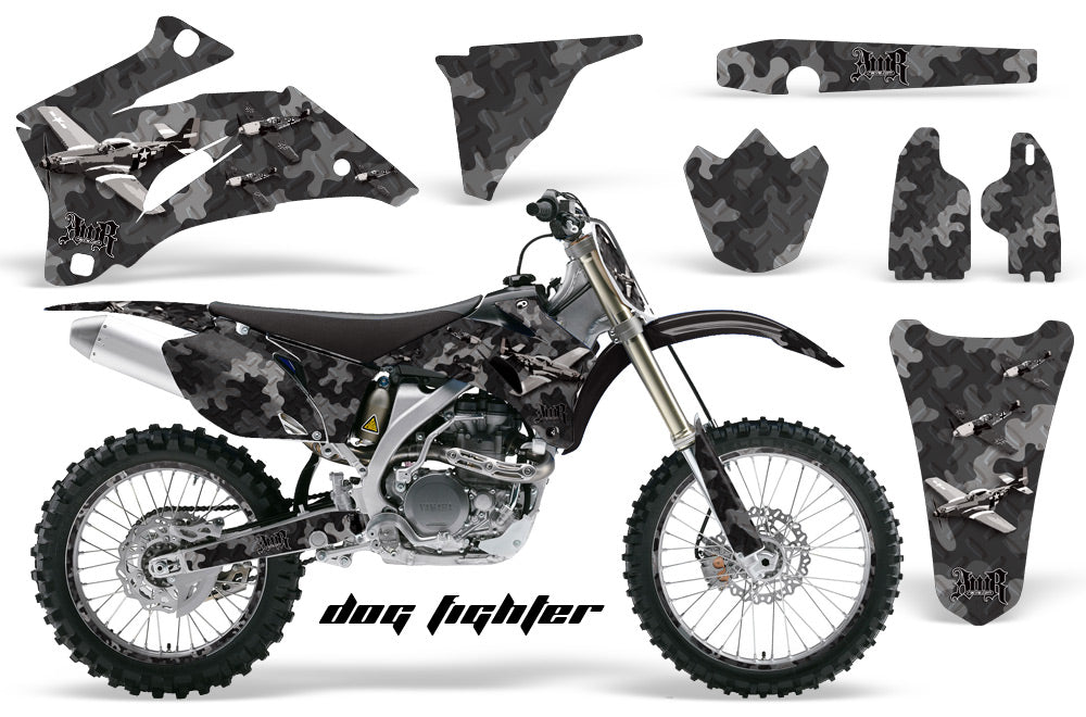 Graphics Kit Decal Wrap + # Plates For Yamaha YZ250F YZ450F 2006-2009 DOG FIGHT BLACK-atv motorcycle utv parts accessories gear helmets jackets gloves pantsAll Terrain Depot