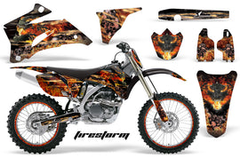 Graphics Kit Decal Wrap + # Plates For Yamaha YZ250F YZ450F 2006-2009 FIRESTORM BLACK-atv motorcycle utv parts accessories gear helmets jackets gloves pantsAll Terrain Depot