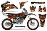 Graphics Kit Decal Wrap + # Plates For Yamaha YZ250F YZ450F 2006-2009 FIRESTORM BLACK