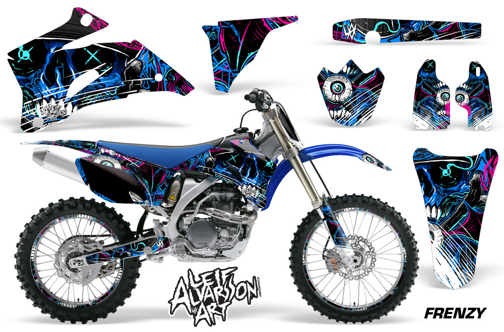Graphics Kit Decal Wrap + # Plates For Yamaha YZ250F YZ450F 2006-2009 FRENZY BLUE-atv motorcycle utv parts accessories gear helmets jackets gloves pantsAll Terrain Depot