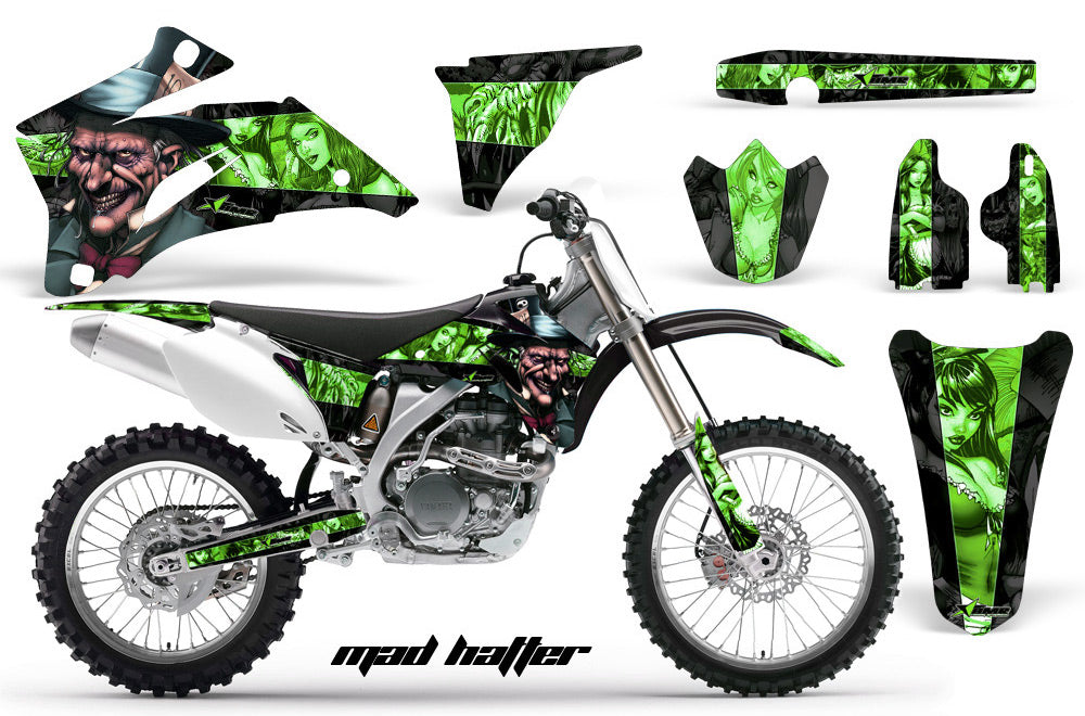 Dirt Bike Graphics Kit Decal Wrap For Yamaha YZ250F YZ450F 2006-2009 HATTER GREEN BLACK-atv motorcycle utv parts accessories gear helmets jackets gloves pantsAll Terrain Depot