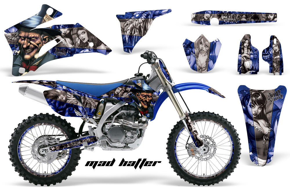 Graphics Kit Decal Wrap + # Plates For Yamaha YZ250F YZ450F 2006-2009 HATTER SILVER BLUE-atv motorcycle utv parts accessories gear helmets jackets gloves pantsAll Terrain Depot