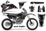 Graphics Kit Decal Wrap + # Plates For Yamaha YZ250F YZ450F 2006-2009 HATTER BLACK SILVER
