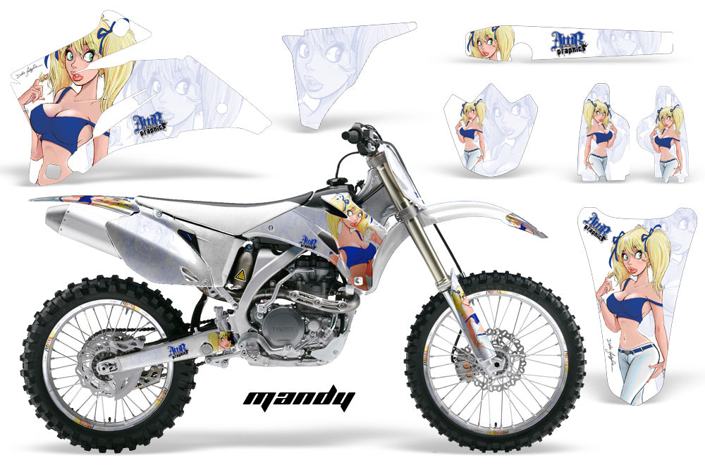 Graphics Kit Decal Wrap + # Plates For Yamaha YZ250F YZ450F 2006-2009 MANDY BLUE WHITE-atv motorcycle utv parts accessories gear helmets jackets gloves pantsAll Terrain Depot