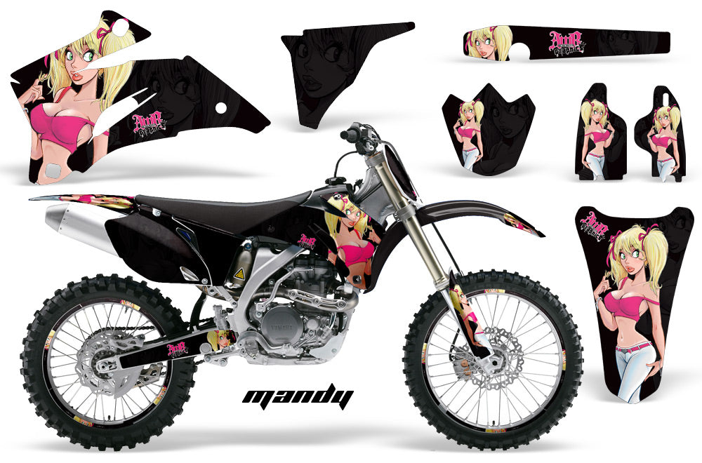 Graphics Kit Decal Wrap + # Plates For Yamaha YZ250F YZ450F 2006-2009 MANDY PINK BLACK-atv motorcycle utv parts accessories gear helmets jackets gloves pantsAll Terrain Depot