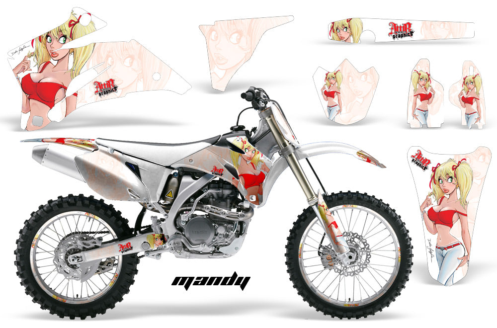 Graphics Kit Decal Wrap + # Plates For Yamaha YZ250F YZ450F 2006-2009 MANDY RED WHITE-atv motorcycle utv parts accessories gear helmets jackets gloves pantsAll Terrain Depot