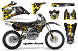Graphics Kit Decal Wrap + # Plates For Yamaha YZ250F YZ450F 2006-2009 MOTORHEAD BLACK