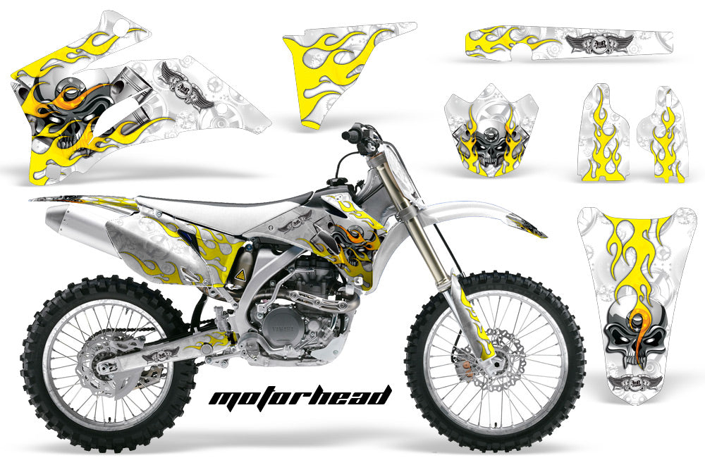 Graphics Kit Decal Wrap + # Plates For Yamaha YZ250F YZ450F 2006-2009 MOTORHEAD WHITE-atv motorcycle utv parts accessories gear helmets jackets gloves pantsAll Terrain Depot
