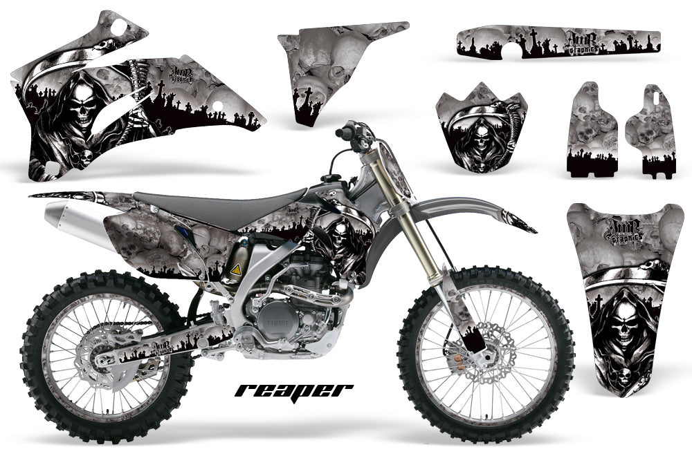 Graphics Kit Decal Wrap + # Plates For Yamaha YZ250F YZ450F 2006-2009 REAPER SILVER-atv motorcycle utv parts accessories gear helmets jackets gloves pantsAll Terrain Depot