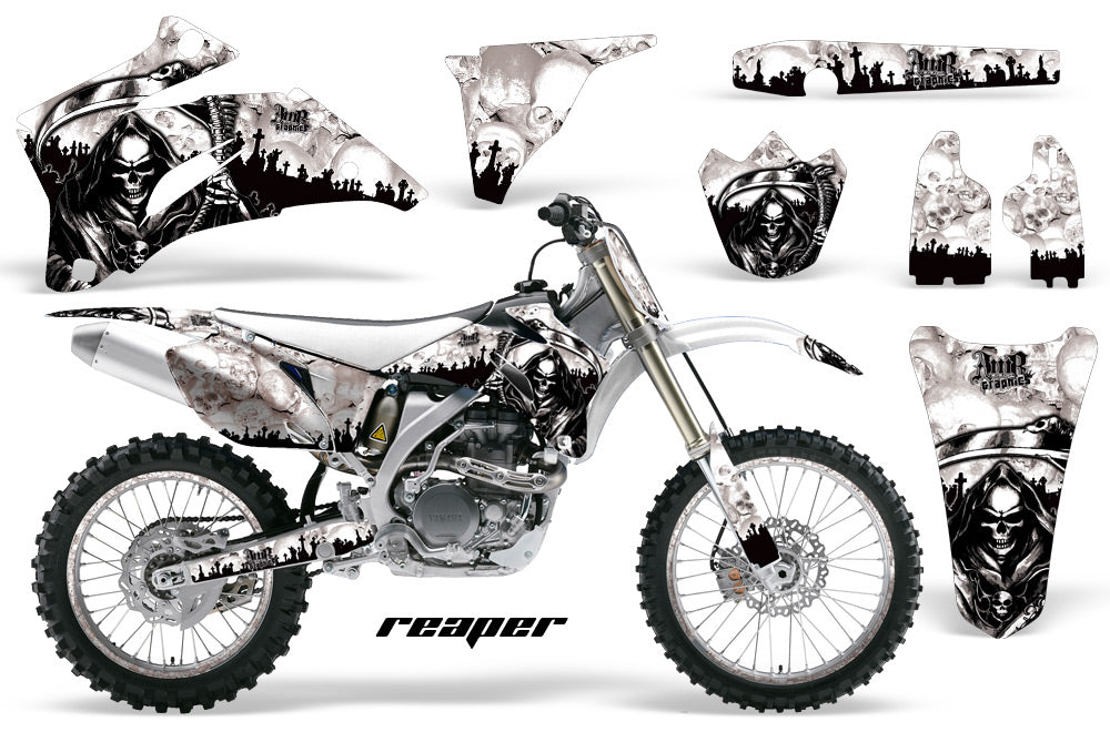 Graphics Kit Decal Wrap + # Plates For Yamaha YZ250F YZ450F 2006-2009 REAPER WHITE-atv motorcycle utv parts accessories gear helmets jackets gloves pantsAll Terrain Depot