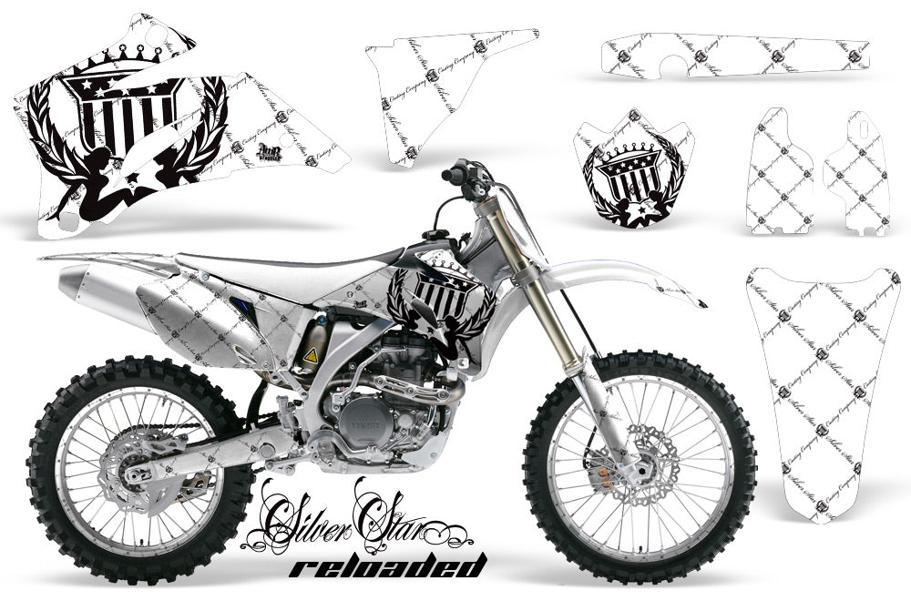 Graphics Kit Decal Wrap + # Plates For Yamaha YZ250F YZ450F 2006-2009 RELOADED BLACK WHITE-atv motorcycle utv parts accessories gear helmets jackets gloves pantsAll Terrain Depot