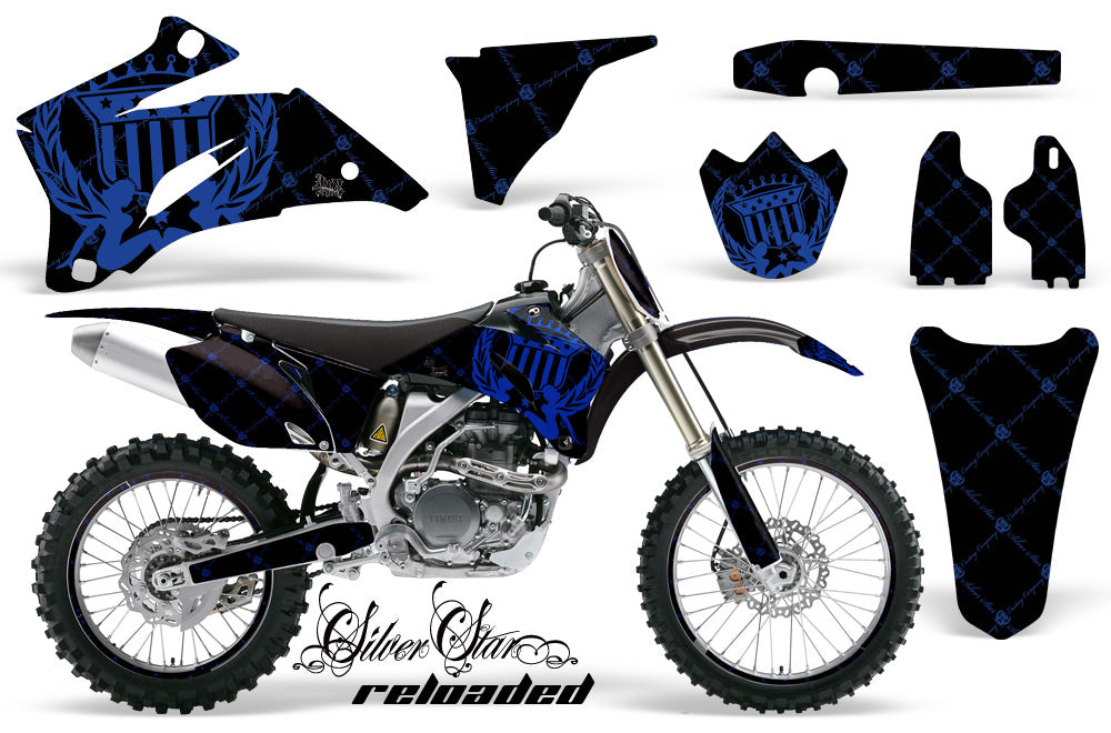Graphics Kit Decal Wrap + # Plates For Yamaha YZ250F YZ450F 2006-2009 RELOADED BLUE BLACK-atv motorcycle utv parts accessories gear helmets jackets gloves pantsAll Terrain Depot