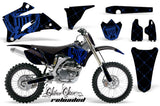 Graphics Kit Decal Wrap + # Plates For Yamaha YZ250F YZ450F 2006-2009 RELOADED BLUE BLACK