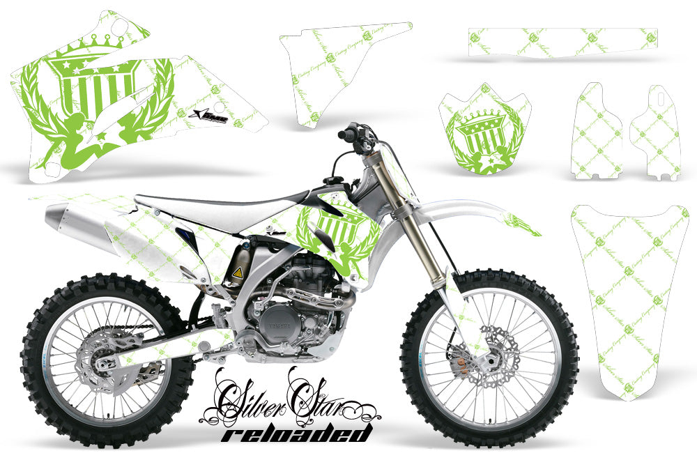 Graphics Kit Decal Wrap + # Plates For Yamaha YZ250F YZ450F 2006-2009 RELOADED GREEN WHITE-atv motorcycle utv parts accessories gear helmets jackets gloves pantsAll Terrain Depot