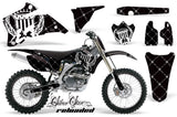Graphics Kit Decal Wrap + # Plates For Yamaha YZ250F YZ450F 2006-2009 RELOADED WHITE BLACK