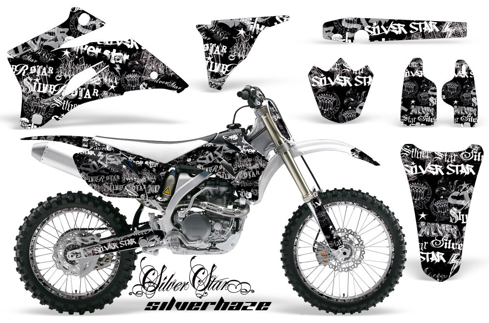 Graphics Kit Decal Wrap + # Plates For Yamaha YZ250F YZ450F 2006-2009 SSSH WHITE BLACK-atv motorcycle utv parts accessories gear helmets jackets gloves pantsAll Terrain Depot