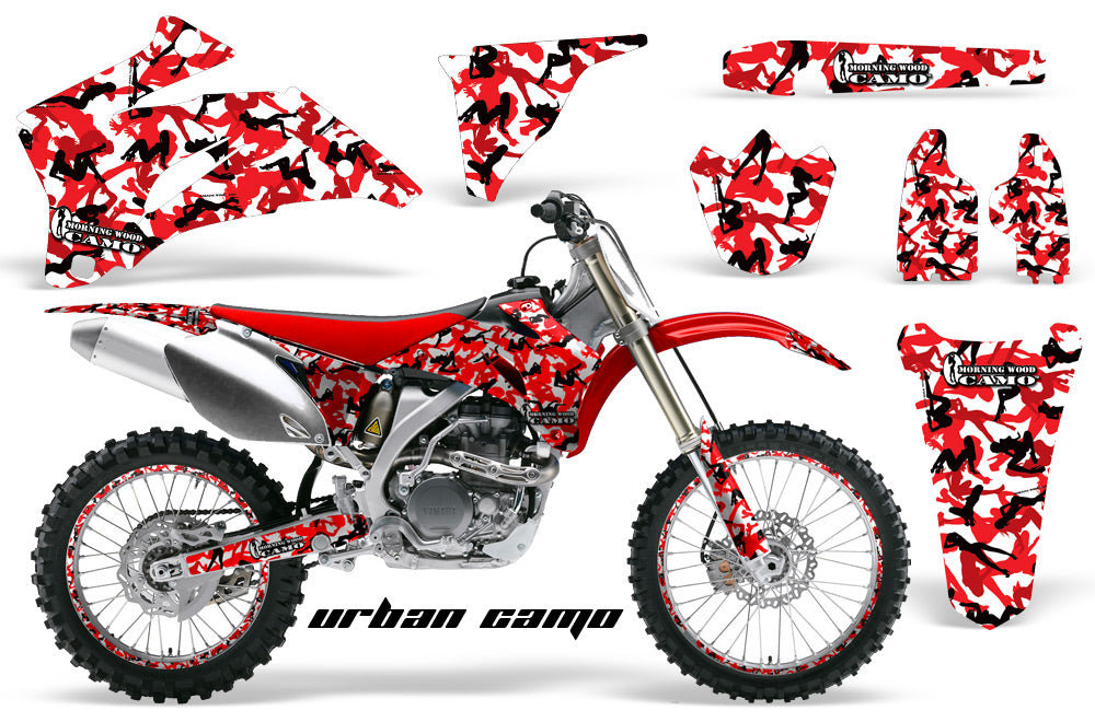 Graphics Kit Decal Wrap + # Plates For Yamaha YZ250F YZ450F 2006-2009 URBAN CAMO RED-atv motorcycle utv parts accessories gear helmets jackets gloves pantsAll Terrain Depot
