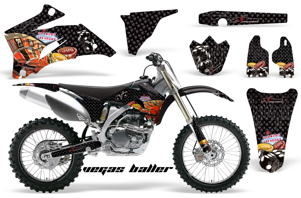 Graphics Kit Decal Wrap + # Plates For Yamaha YZ250F YZ450F 2006-2009 VEGAS BLACK-atv motorcycle utv parts accessories gear helmets jackets gloves pantsAll Terrain Depot