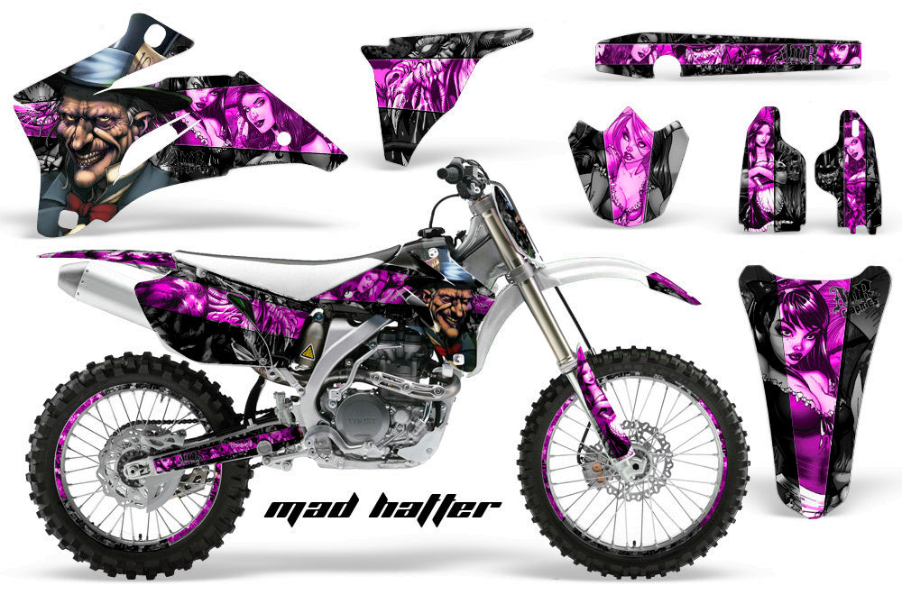 Graphics Kit Decal Wrap + # Plates For Yamaha YZ250F YZ450F 2006-2009 HATTER PINK BLACK-atv motorcycle utv parts accessories gear helmets jackets gloves pantsAll Terrain Depot