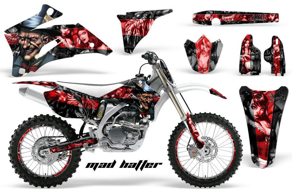 Graphics Kit Decal Wrap + # Plates For Yamaha YZ250F YZ450F 2006-2009 HATTER RED BLACK-atv motorcycle utv parts accessories gear helmets jackets gloves pantsAll Terrain Depot