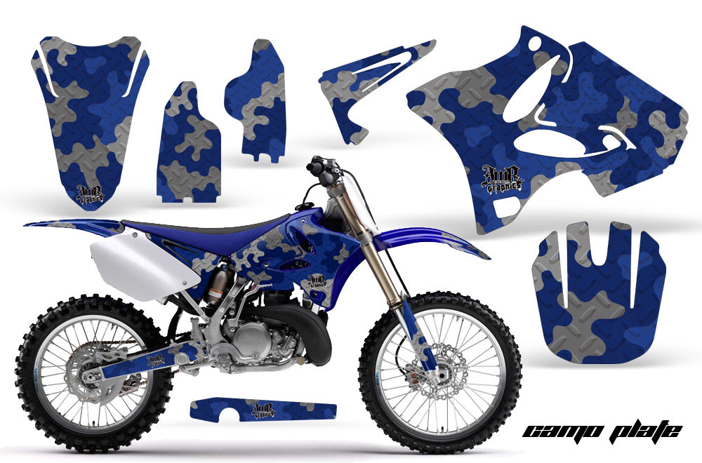 Dirt Bike Graphics Kit Decal Wrap for Yamaha YZ125 YZ250 2002-2014 CAMOPLATE BLUE-atv motorcycle utv parts accessories gear helmets jackets gloves pantsAll Terrain Depot