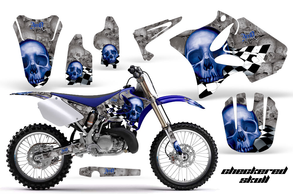 Dirt Bike Graphics Kit Decal Wrap for Yamaha YZ125 YZ250 2002-2014 CHECKERED BLUE-atv motorcycle utv parts accessories gear helmets jackets gloves pantsAll Terrain Depot