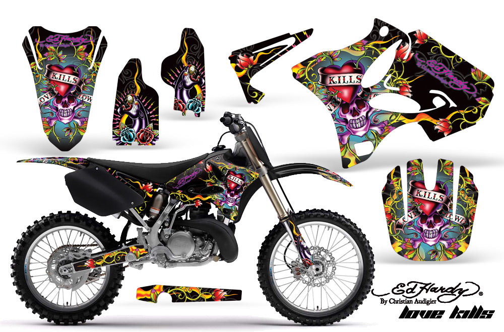 Dirt Bike Graphics Kit Decal Wrap for Yamaha YZ125 YZ250 2002-2014 EDHLK BLACK-atv motorcycle utv parts accessories gear helmets jackets gloves pantsAll Terrain Depot