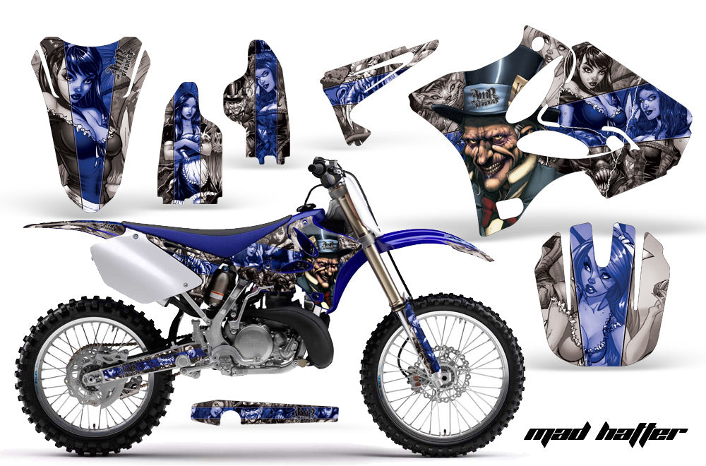 Dirt Bike Graphics Kit Decal Wrap for Yamaha YZ125 YZ250 2002-2014 HATTER BLUE SILVER-atv motorcycle utv parts accessories gear helmets jackets gloves pantsAll Terrain Depot