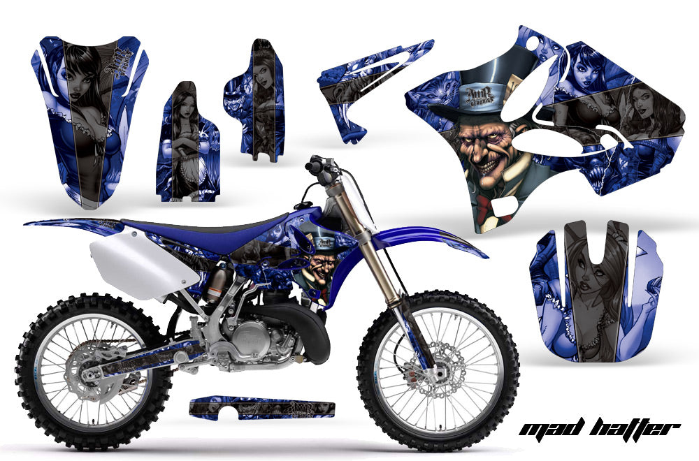Dirt Bike Graphics Kit Decal Wrap for Yamaha YZ125 YZ250 2002-2014 HATTER BLACK BLUE-atv motorcycle utv parts accessories gear helmets jackets gloves pantsAll Terrain Depot