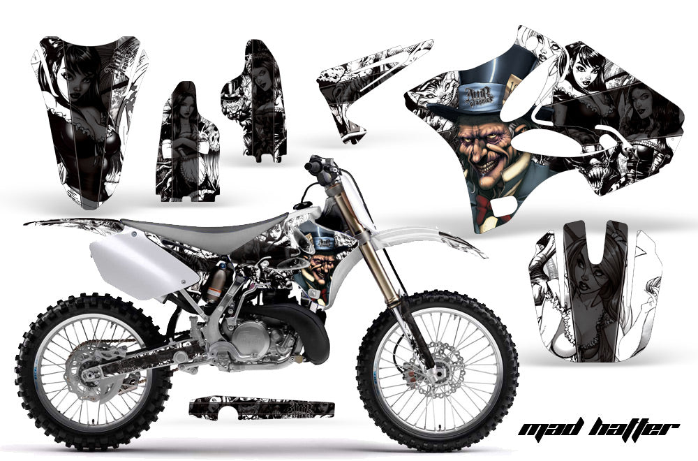 Dirt Bike Graphics Kit Decal Wrap for Yamaha YZ125 YZ250 2002-2014 HATTER BLACK WHITE-atv motorcycle utv parts accessories gear helmets jackets gloves pantsAll Terrain Depot