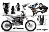 Dirt Bike Graphics Kit Decal Wrap for Yamaha YZ125 YZ250 2002-2014 HATTER BLACK WHITE