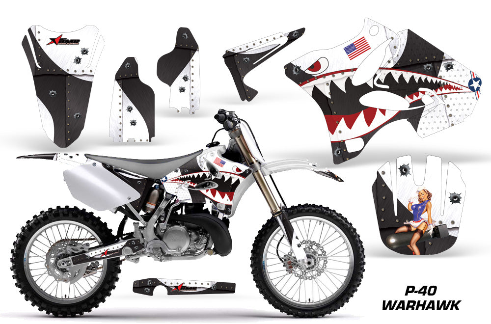 Dirt Bike Graphics Kit Decal Wrap for Yamaha YZ125 YZ250 2002-2014 WARHAWK WHITE-atv motorcycle utv parts accessories gear helmets jackets gloves pantsAll Terrain Depot