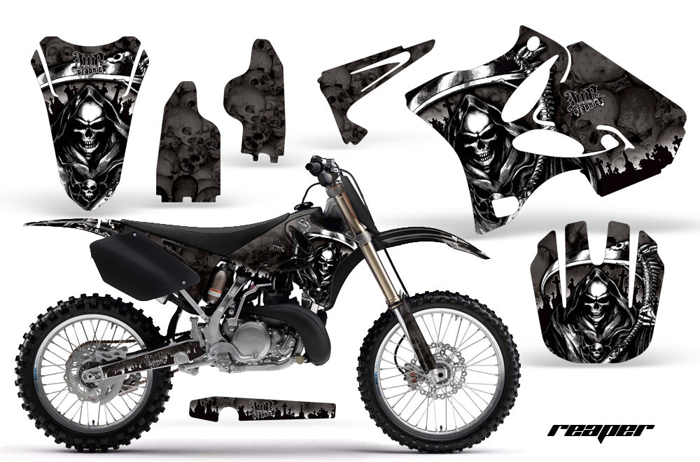 Dirt Bike Graphics Kit Decal Wrap for Yamaha YZ125 YZ250 2002-2014 REAPER BLACK-atv motorcycle utv parts accessories gear helmets jackets gloves pantsAll Terrain Depot