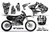 Dirt Bike Graphics Kit Decal Wrap for Yamaha YZ125 YZ250 2002-2014 SSSH WHITE BLACK