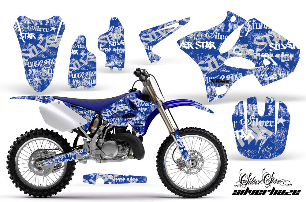 Dirt Bike Graphics Kit Decal Wrap for Yamaha YZ125 YZ250 2002-2014 SSSH WHITE BLUE-atv motorcycle utv parts accessories gear helmets jackets gloves pantsAll Terrain Depot
