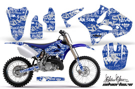 Dirt Bike Graphics Kit Decal Wrap for Yamaha YZ125 YZ250 2002-2014 SSSH WHITE BLUE-atv motorcycle utv parts accessories gear helmets jackets gloves pantsAll Terrain Depot