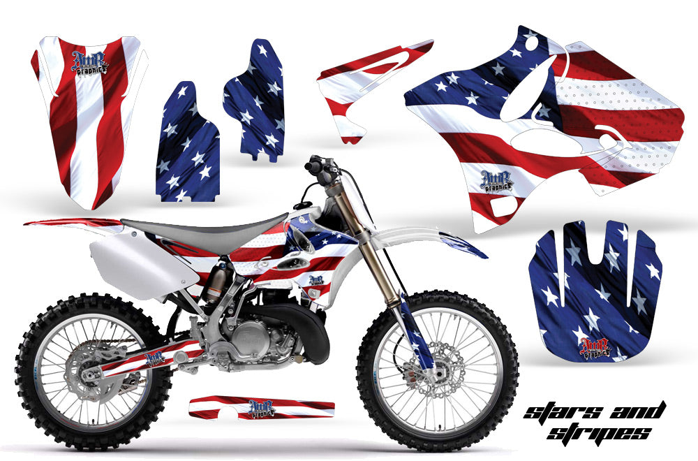 Dirt Bike Graphics Kit Decal Wrap for Yamaha YZ125 YZ250 2002-2014 USA FLAG-atv motorcycle utv parts accessories gear helmets jackets gloves pantsAll Terrain Depot