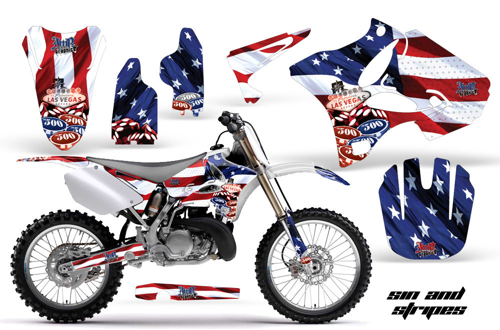 Dirt Bike Graphics Kit Decal Wrap for Yamaha YZ125 YZ250 2002-2014 USA SINS-atv motorcycle utv parts accessories gear helmets jackets gloves pantsAll Terrain Depot