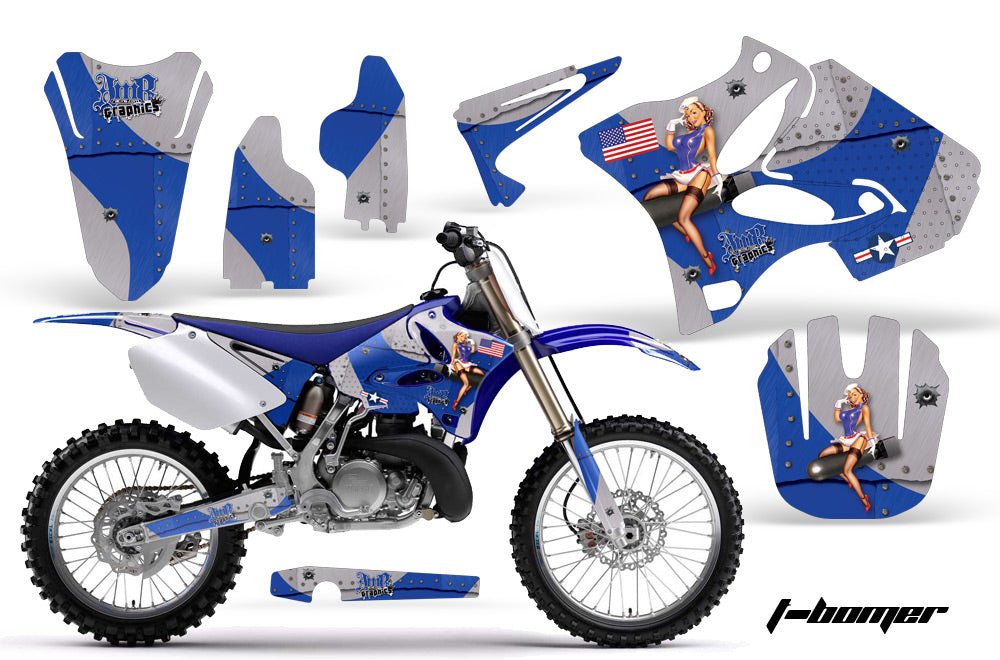 Dirt Bike Graphics Kit Decal Wrap for Yamaha YZ125 YZ250 2002-2014 TBOMBER BLUE-atv motorcycle utv parts accessories gear helmets jackets gloves pantsAll Terrain Depot