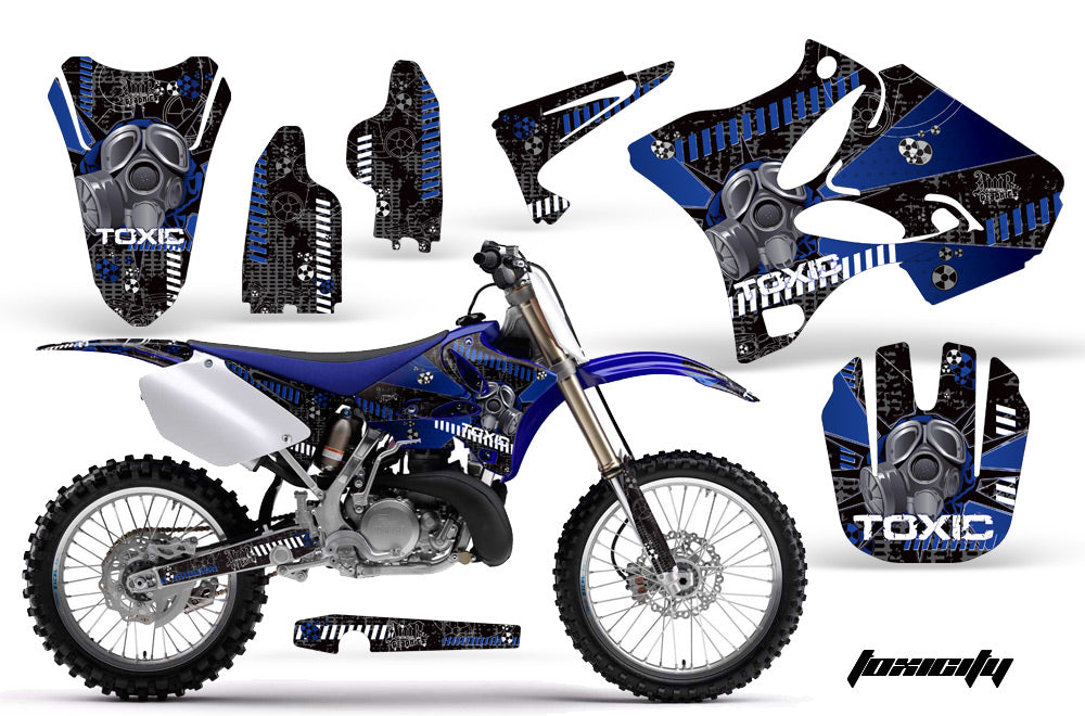 Dirt Bike Graphics Kit Decal Wrap for Yamaha YZ125 YZ250 2002-2014 TOXIC BLUE BLACK-atv motorcycle utv parts accessories gear helmets jackets gloves pantsAll Terrain Depot