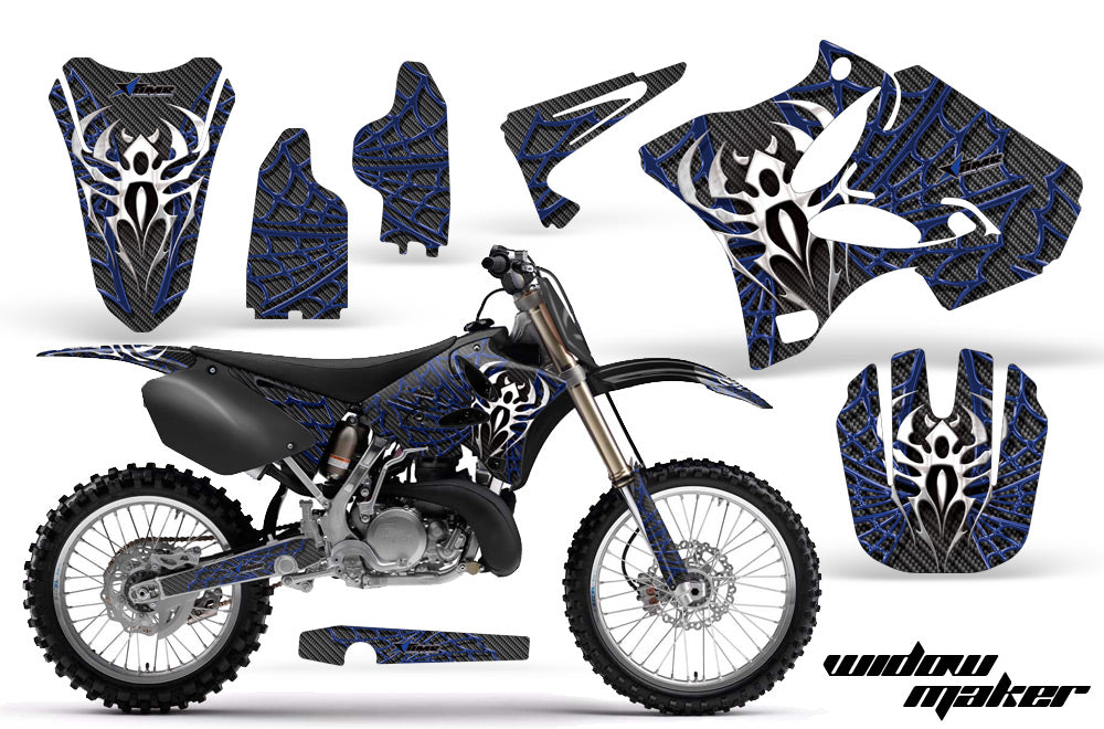 Dirt Bike Graphics Kit Decal Wrap for Yamaha YZ125 YZ250 2002-2014 WIDOW BLUE BLACK-atv motorcycle utv parts accessories gear helmets jackets gloves pantsAll Terrain Depot