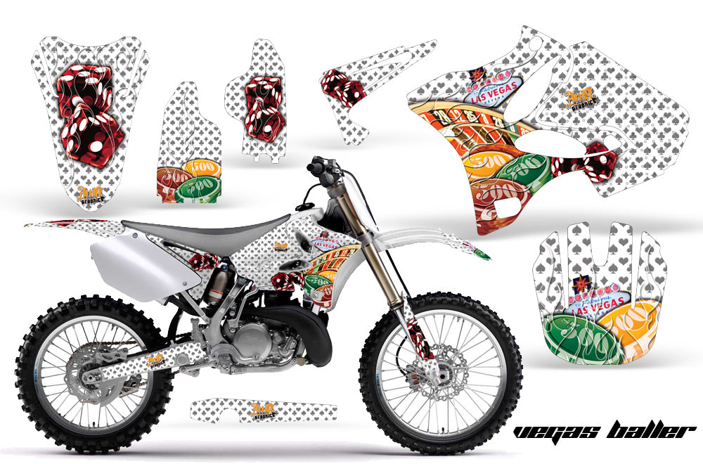 Dirt Bike Graphics Kit Decal Wrap for Yamaha YZ125 YZ250 2002-2014 VEGAS WHITE-atv motorcycle utv parts accessories gear helmets jackets gloves pantsAll Terrain Depot