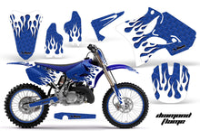 Load image into Gallery viewer, Graphics Kit Decal Sticker Wrap + # Plates For Yamaha YZ125 YZ250 2002-2014 DIAMOND FLAMES BLUE WHITE-atv motorcycle utv parts accessories gear helmets jackets gloves pantsAll Terrain Depot