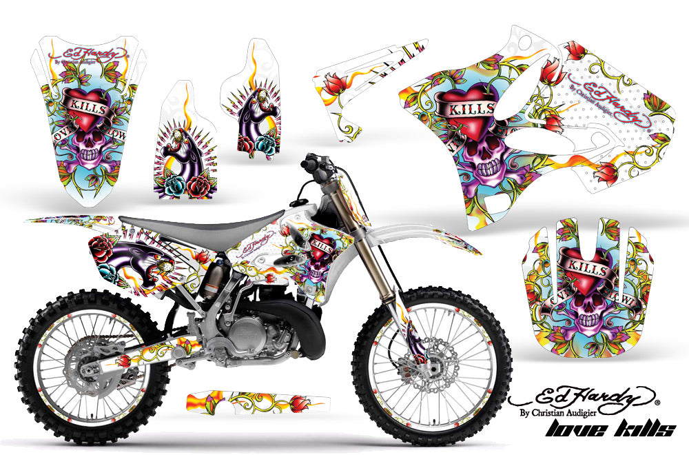 Graphics Kit Decal Sticker Wrap + # Plates For Yamaha YZ125 YZ250 2002-2014 EDHLK WHITE-atv motorcycle utv parts accessories gear helmets jackets gloves pantsAll Terrain Depot