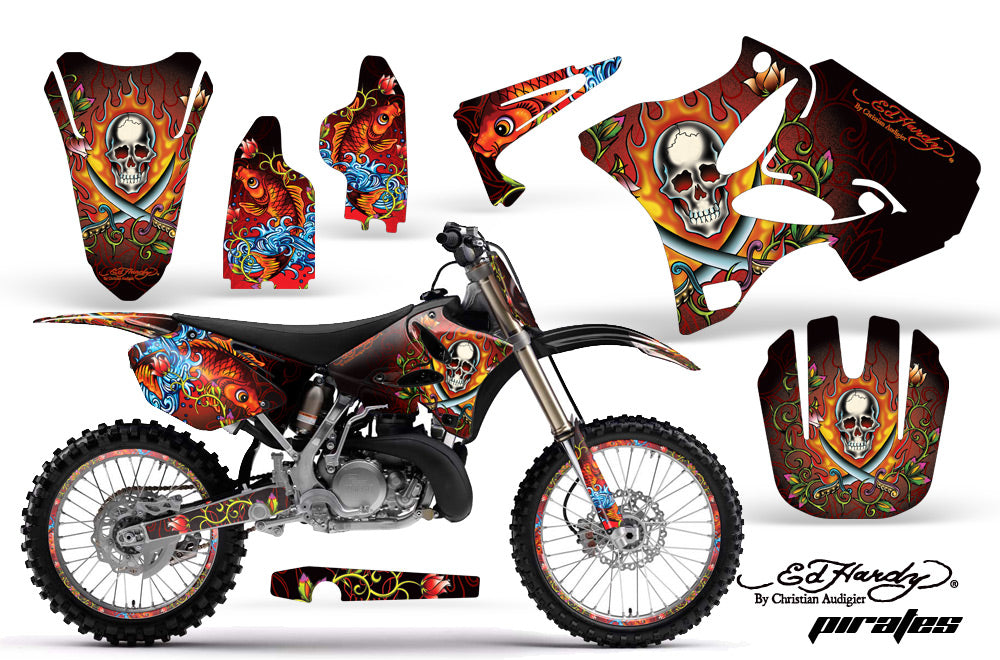Graphics Kit Decal Sticker Wrap + # Plates For Yamaha YZ125 YZ250 2002-2014 EDHP RED-atv motorcycle utv parts accessories gear helmets jackets gloves pantsAll Terrain Depot