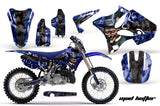 Graphics Kit Decal Sticker Wrap + # Plates For Yamaha YZ125 YZ250 2002-2014 HATTER BLACK BLUE