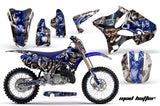Graphics Kit Decal Sticker Wrap + # Plates For Yamaha YZ125 YZ250 2002-2014 HATTER BLUE SILVER