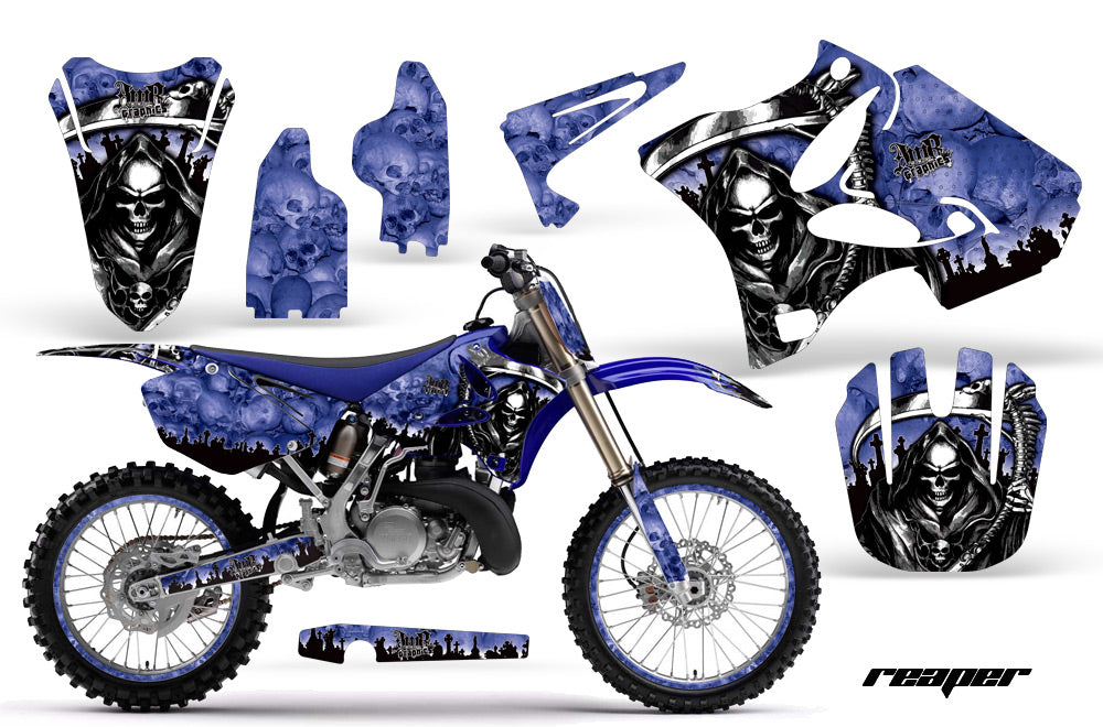 Graphics Kit Decal Sticker Wrap + # Plates For Yamaha YZ125 YZ250 2002-2014 REAPER BLUE-atv motorcycle utv parts accessories gear helmets jackets gloves pantsAll Terrain Depot