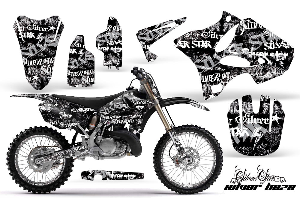 Graphics Kit Decal Sticker Wrap + # Plates For Yamaha YZ125 YZ250 2002-2014 SSSH WHITE BLACK-atv motorcycle utv parts accessories gear helmets jackets gloves pantsAll Terrain Depot