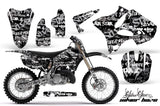 Graphics Kit Decal Sticker Wrap + # Plates For Yamaha YZ125 YZ250 2002-2014 SSSH WHITE BLACK